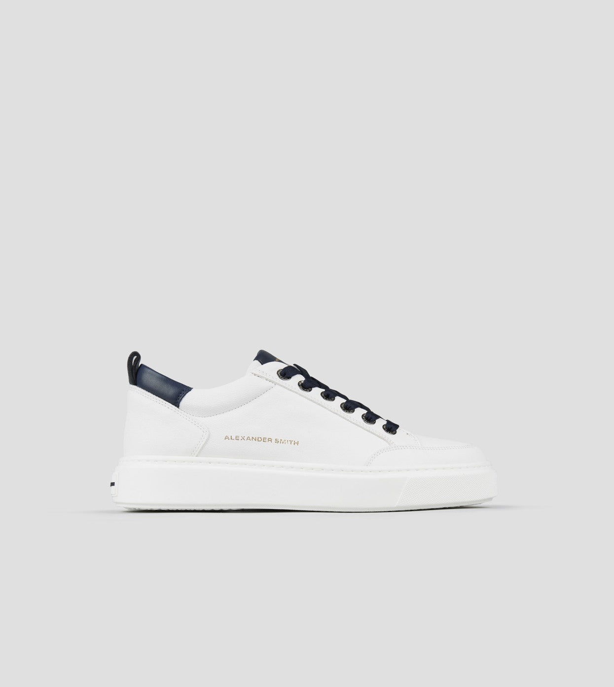 SNEAKERS IN PELLE WHITE BLUE