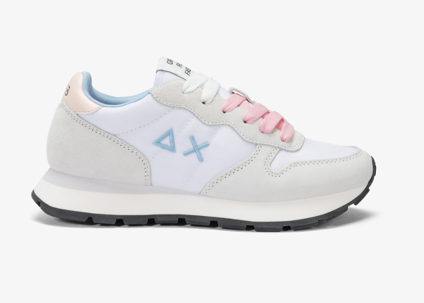SNEAKERS IN TESSUTO E PELLE BIANCO