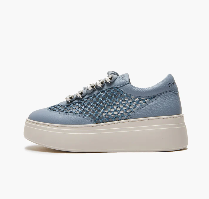 SNEAKERS IN PELLE E TESSUTO