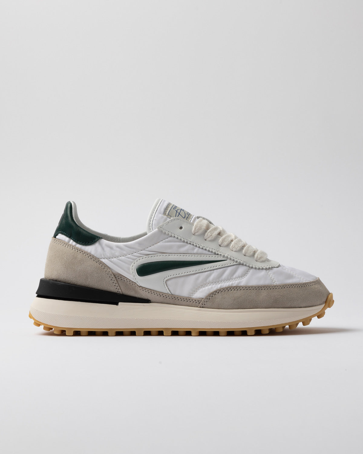 SNEAKERS IN PELLE E TESSUTO WHITE GREEN