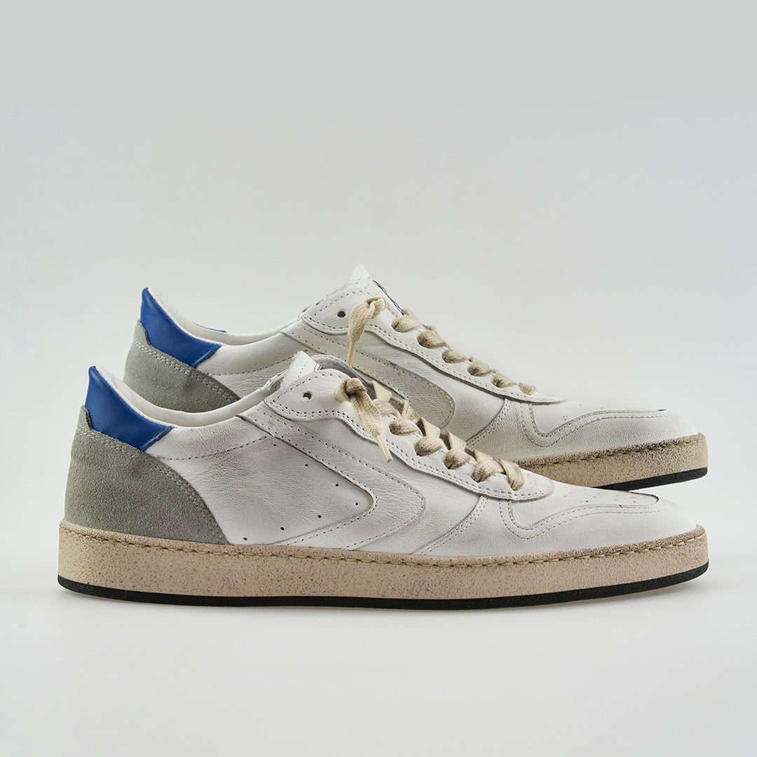 SNEAKERS IN PELLE BIANCO BLU