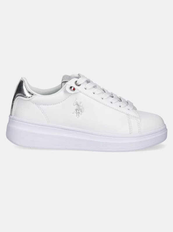 SNEAKERS IN PELLE WHITE SILVER