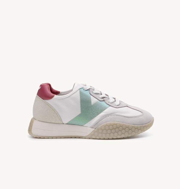 SNEAKERS IN TESSUTO E PELLE WHITE SAGE PINK