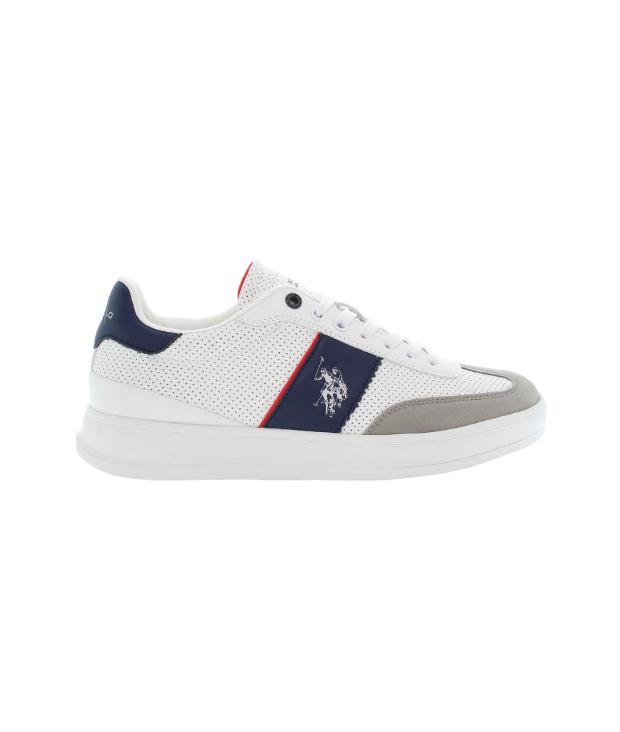 SNEAKERS IN PELLE WHITE BLU