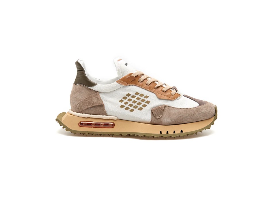 SNEAKERS IN TESSUTO E PELLE