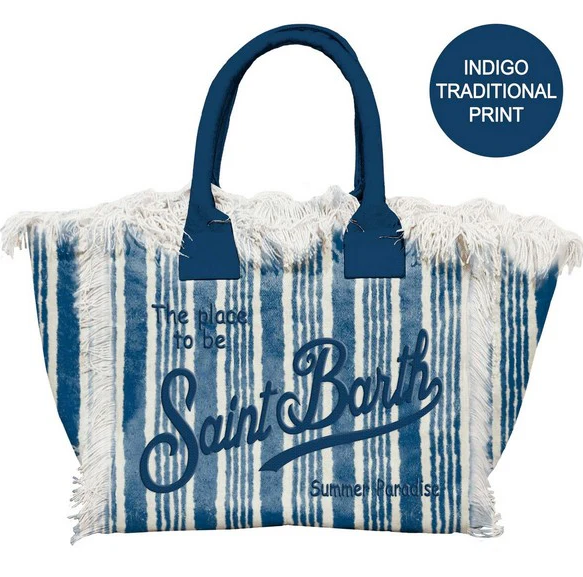 BORSA RIGHE BIANCO BLU