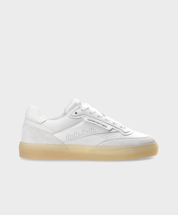 SNEAKERS IN PELLE WHITE CREAM