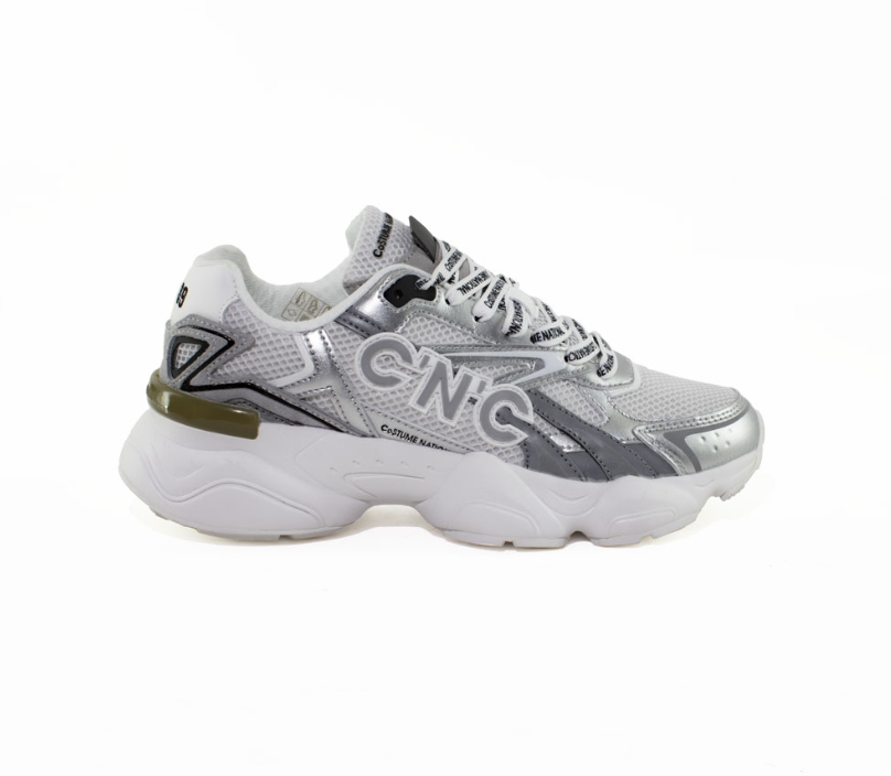 SNEAKERS IN PELLE E YESSUTO SILVER