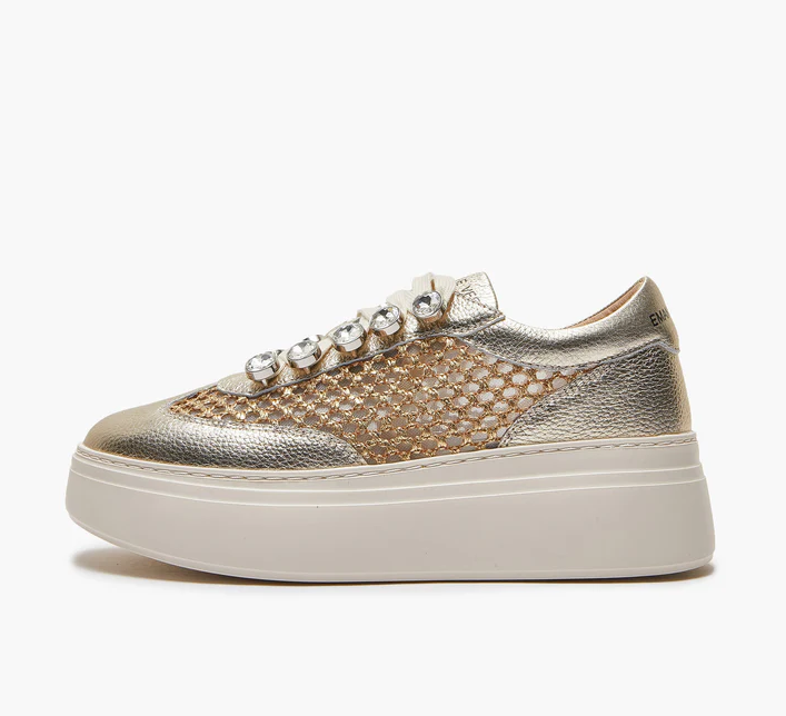 SNEAKERS IN PELLE E TESSUTO