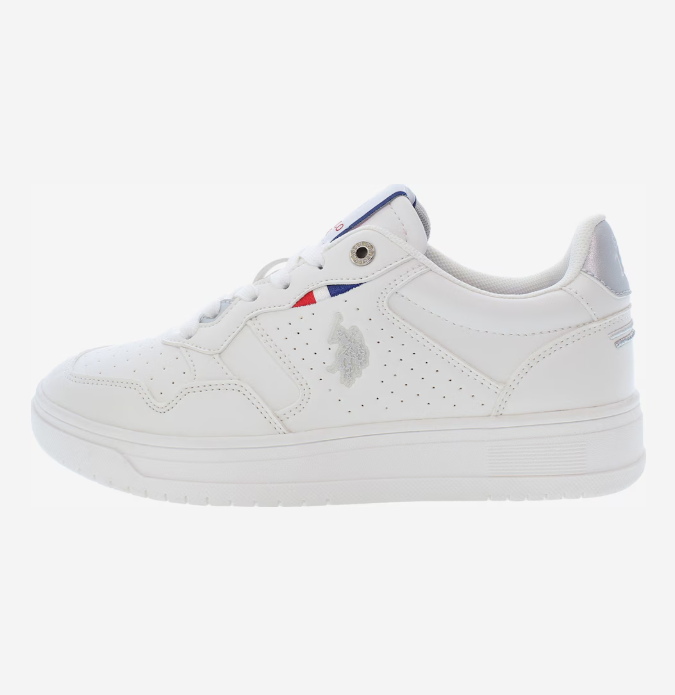 SNEAKERS IN PELLE WHITE SILVER