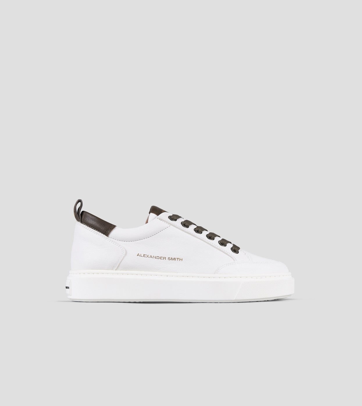 SNEAKERS IN PELLE WHITE MILITARY