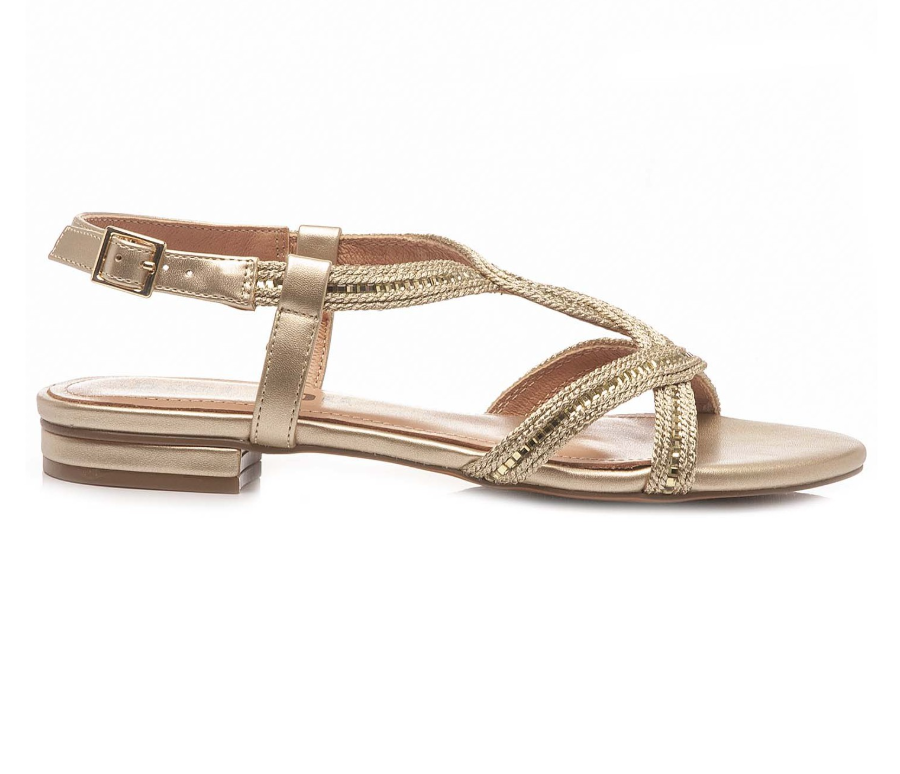 SANDALO CON STRASS ORO