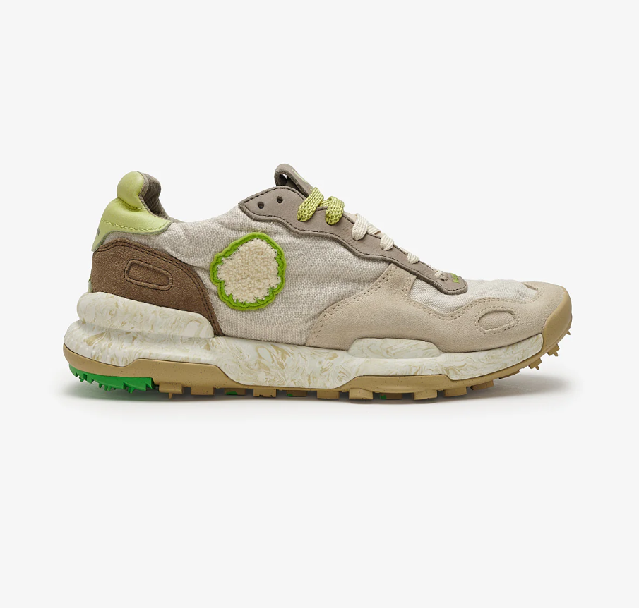 SNEAKERS IN TESSUTO E PELLE CHANTILLY CREAM