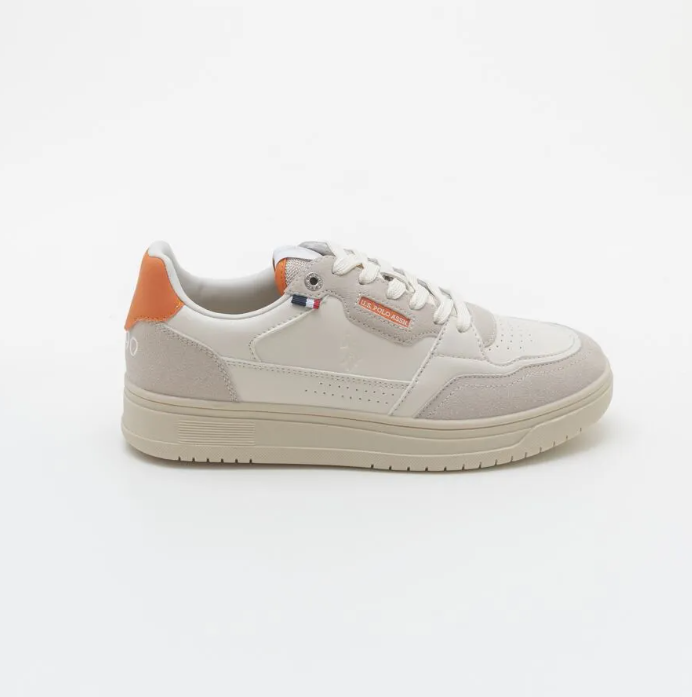 SNEAKERS IN PELLE BEIGE ORANGE