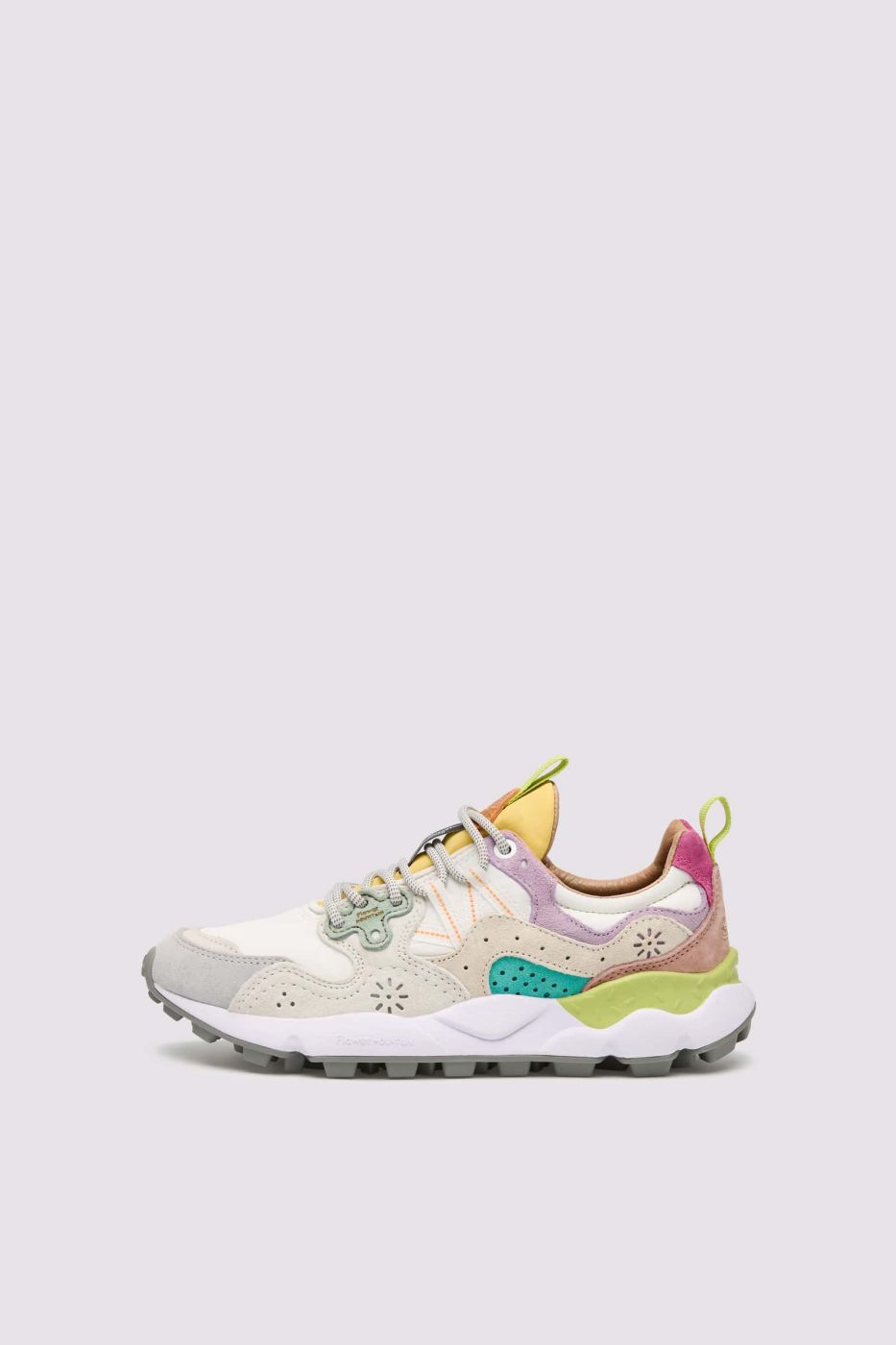 SNEAKERS IN TESSUTO E PELLE LILAC WHITE