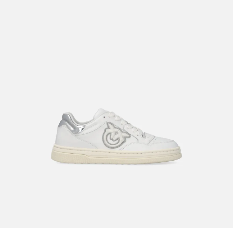 SNEAKERS IN PELLE WHITE SILVER