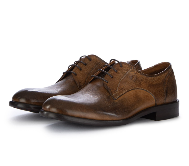 SCARPA LACCI IN PELLE BRUNO
