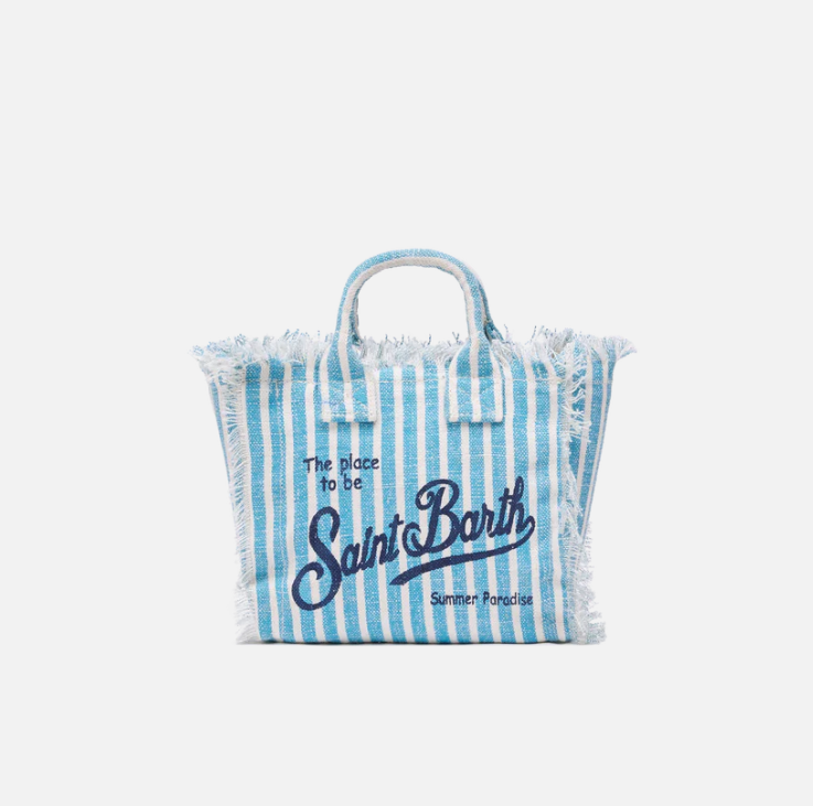 BORSA RIGHE AZZURRO