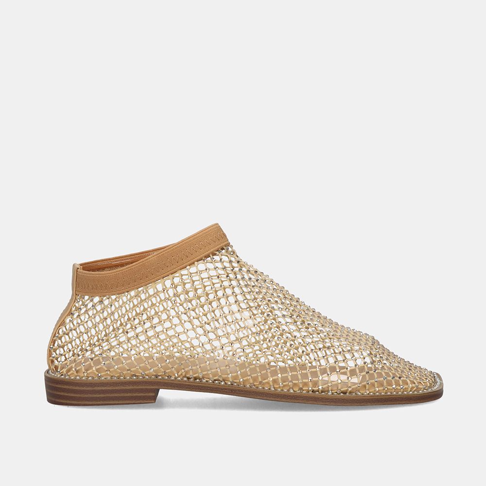 SCARPA IN RETE BEIGE GOLD