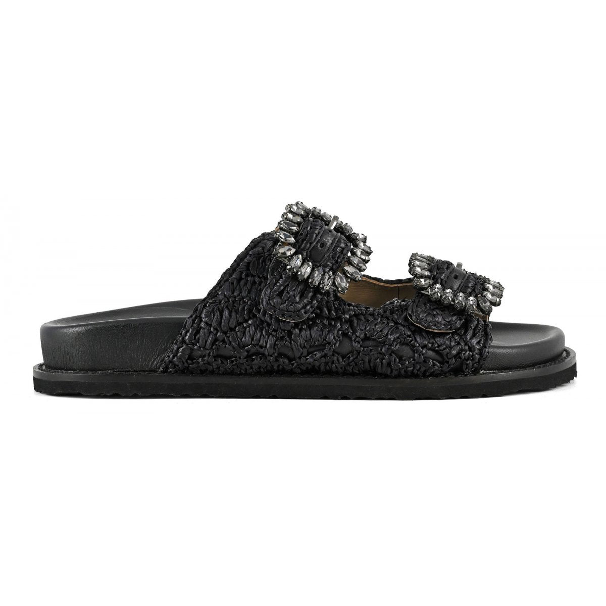 CIABATTA RAFFIA BLACK