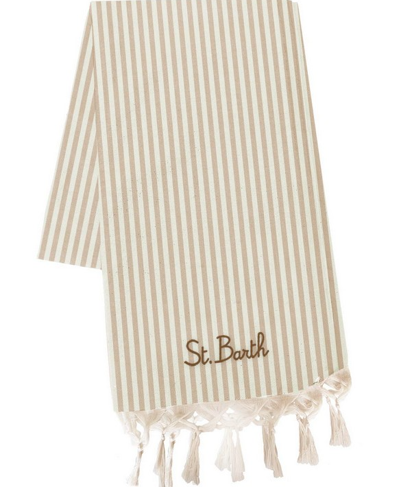 TELO MARE RIGHE BEIGE