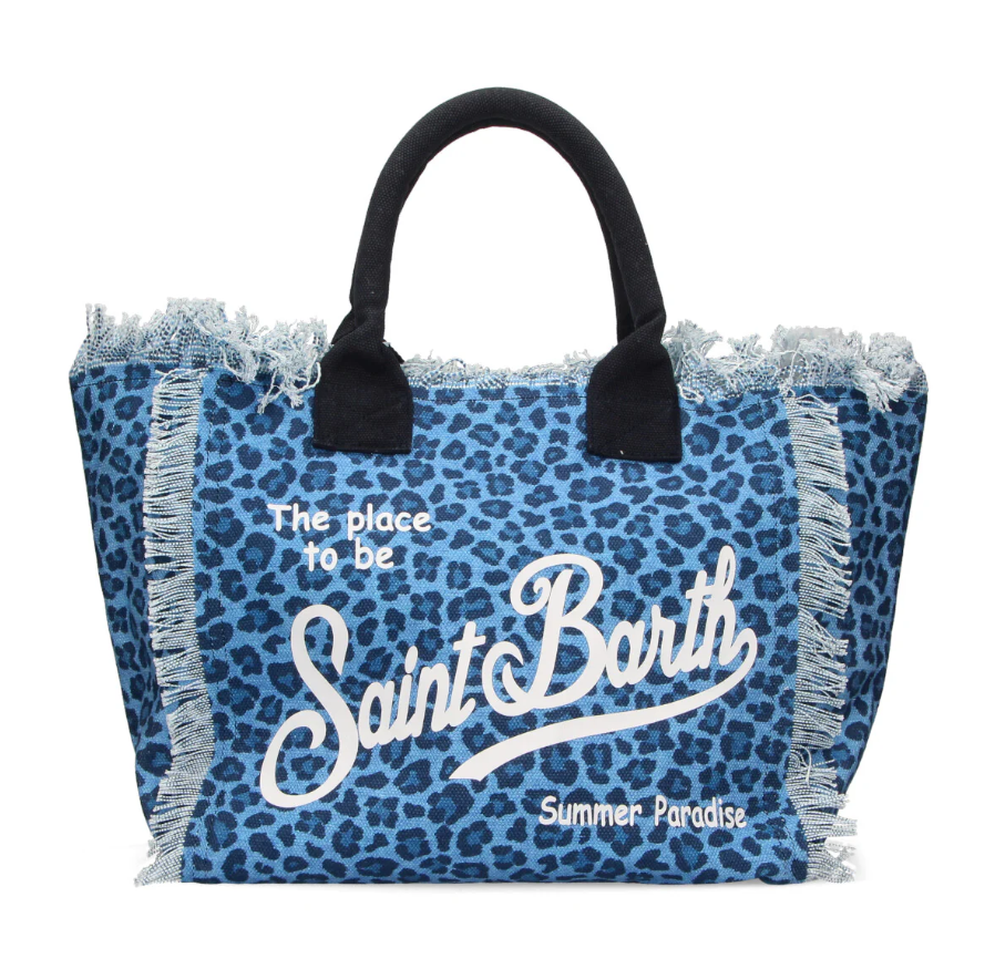 BORSA DENIM LEOPARD