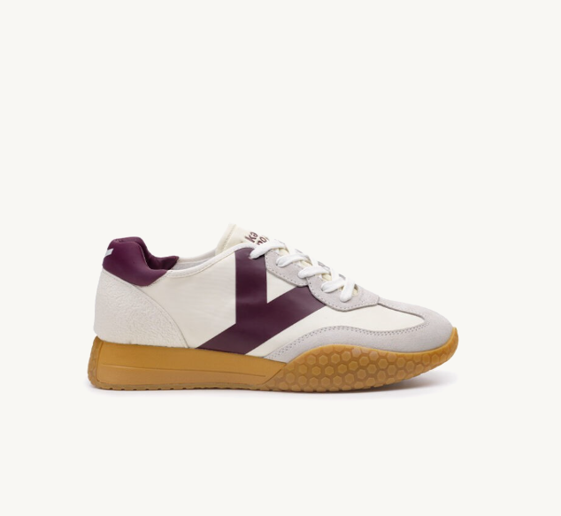 SNEAKERS IN TESSUTO E PELLE WHITE BORDEAUX