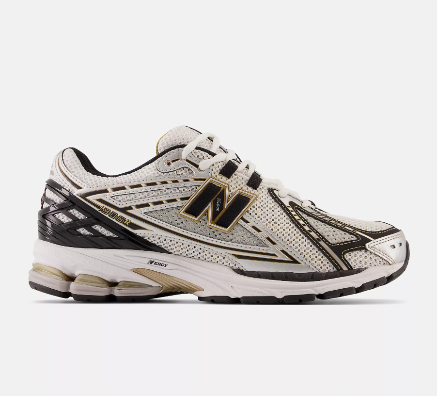 SNEAKERS IN TESSUTO E PELLE WHITE GOLD BLACK