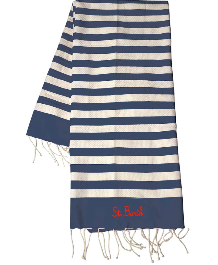 TELO MARE RIGHE BLU