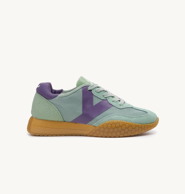 SNEAKERS IN TESSUTO E PELLE WHITE SAGE PINK