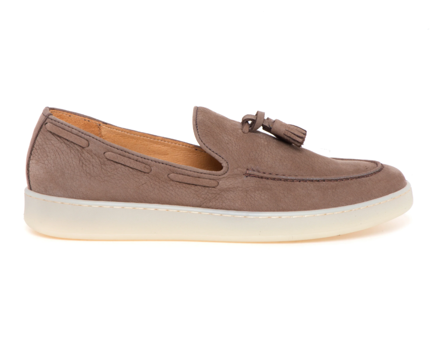 MOCASSINO IN PELLE TAUPE