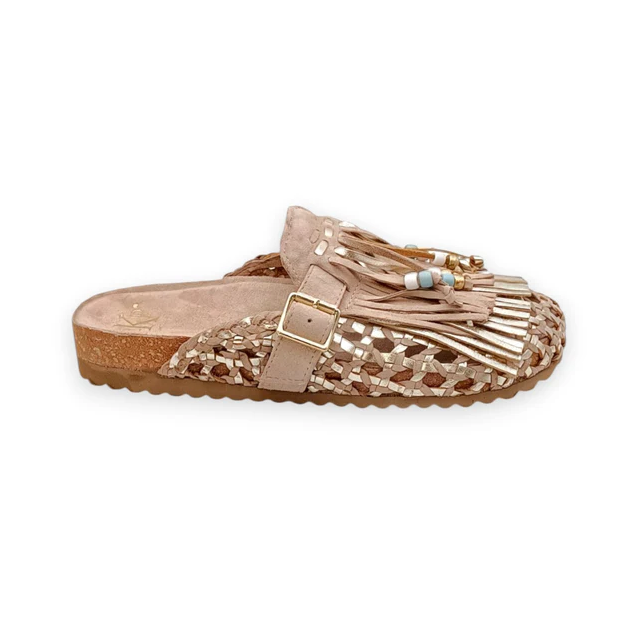 SABOT IN PELLE E SUEDE INTRECCIATA