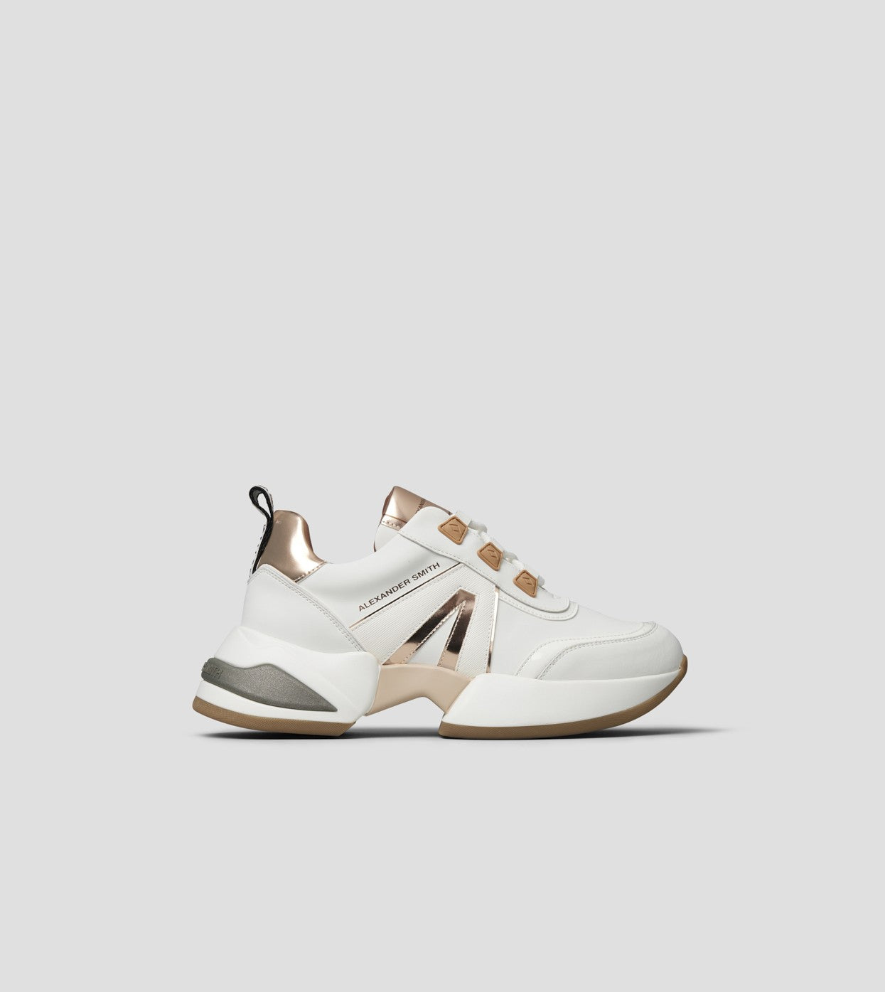 SNEAKERS IN PELLE WHITE COPPER