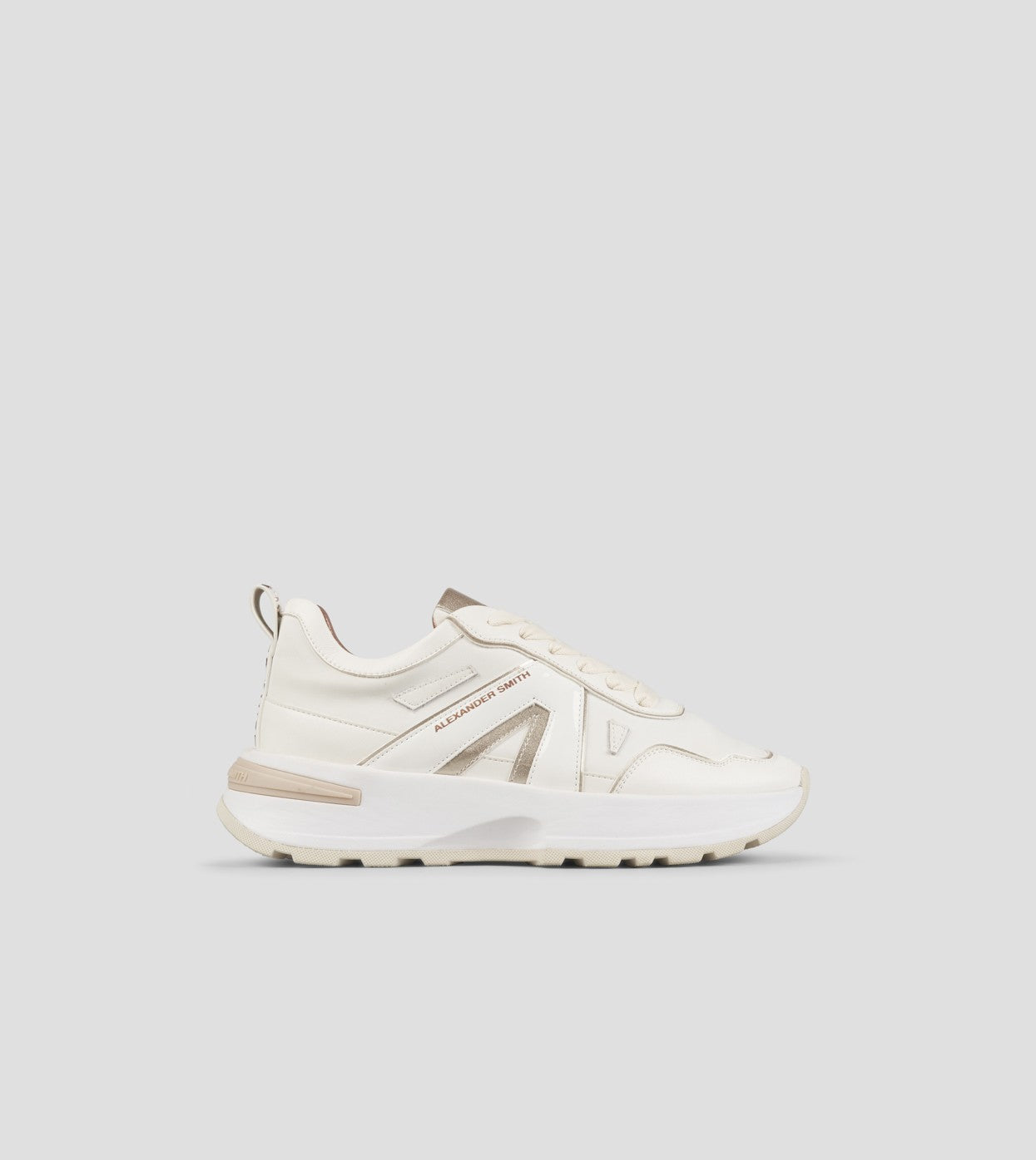 SNEAKERS IN PELLE WHITE GOLD