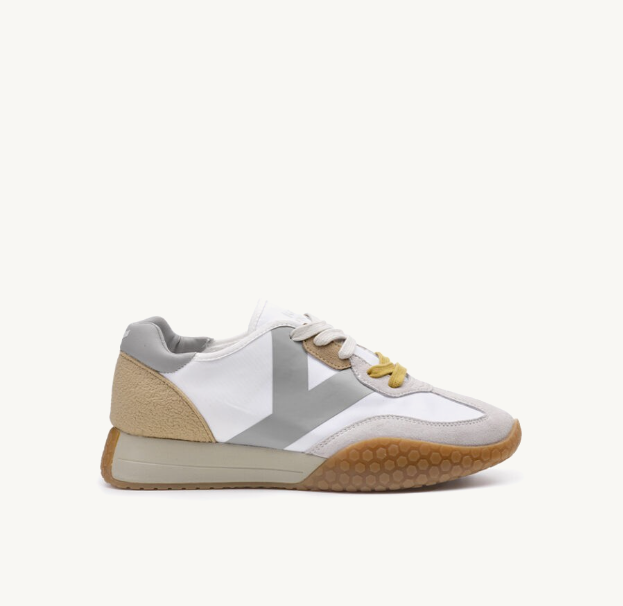 SNEAKERS IN TESSUTO E PELLE WHITE GREY BEIGE