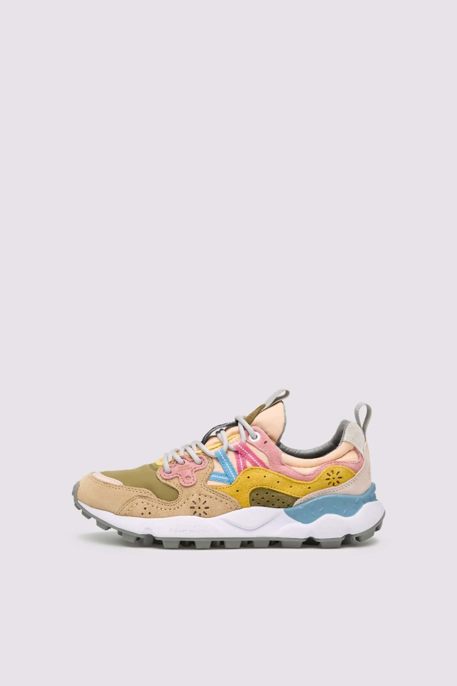 SNEAKERS IN TESSUTO E PELLE ROSE CHESTNUT