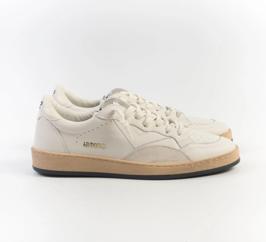 SNEAKERS IN PELLE WHITE TALCO