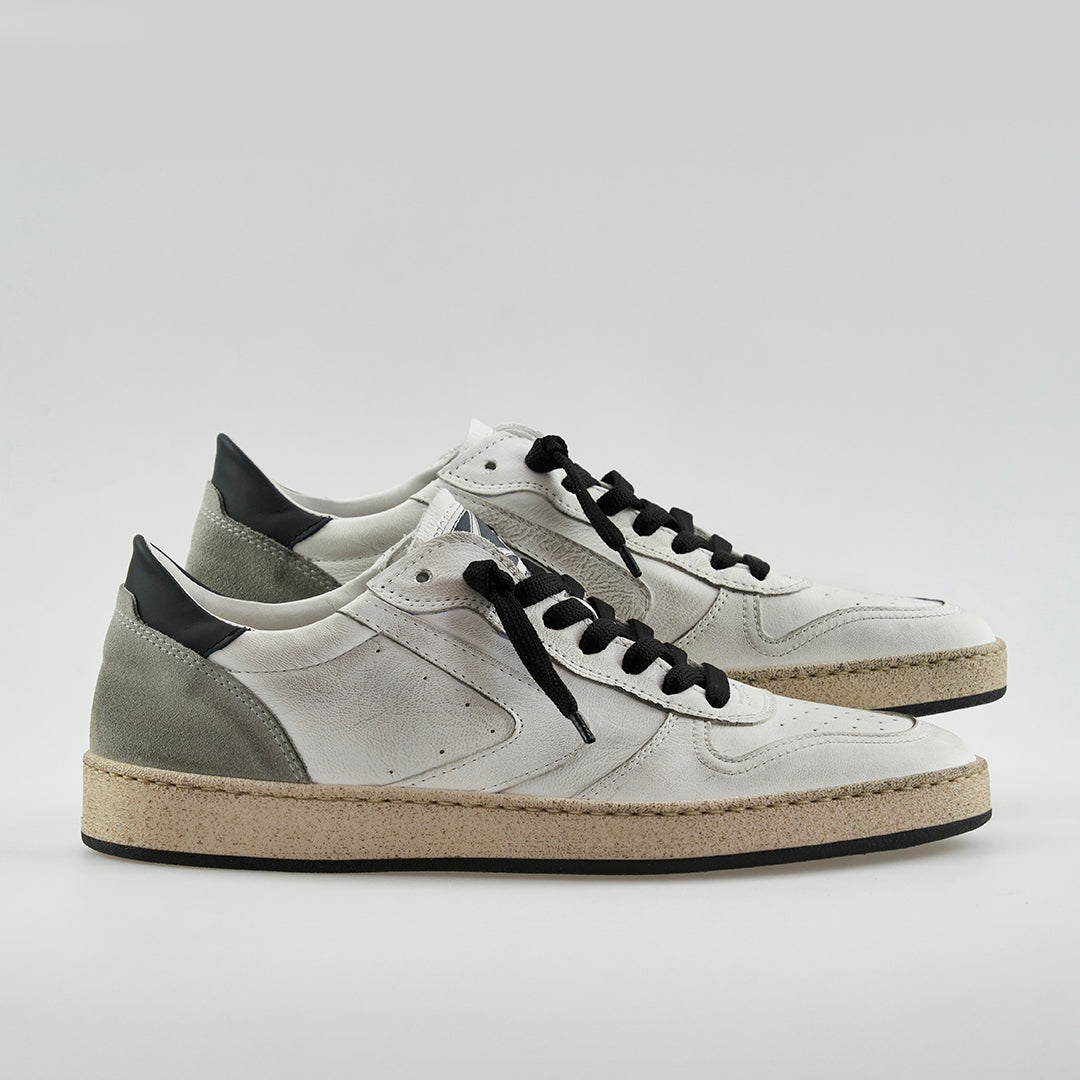 SNEAKERS IN PELLE BIANCO NERO