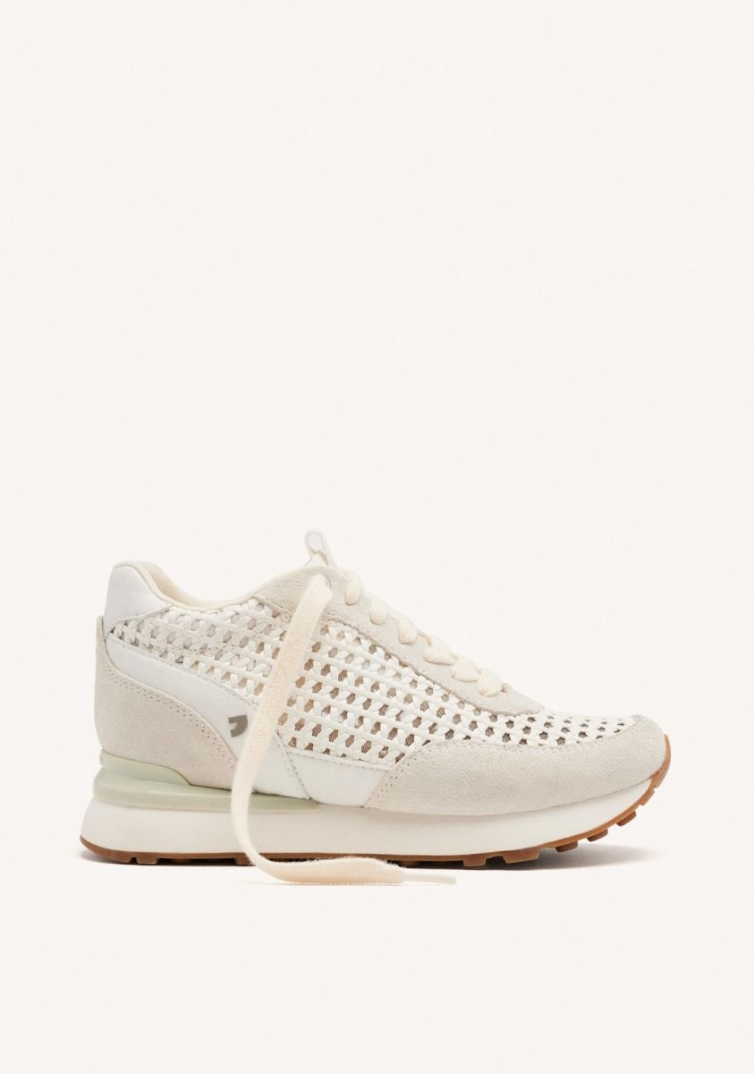 SNEAKERS TESSUTO E PELLE BIANCO