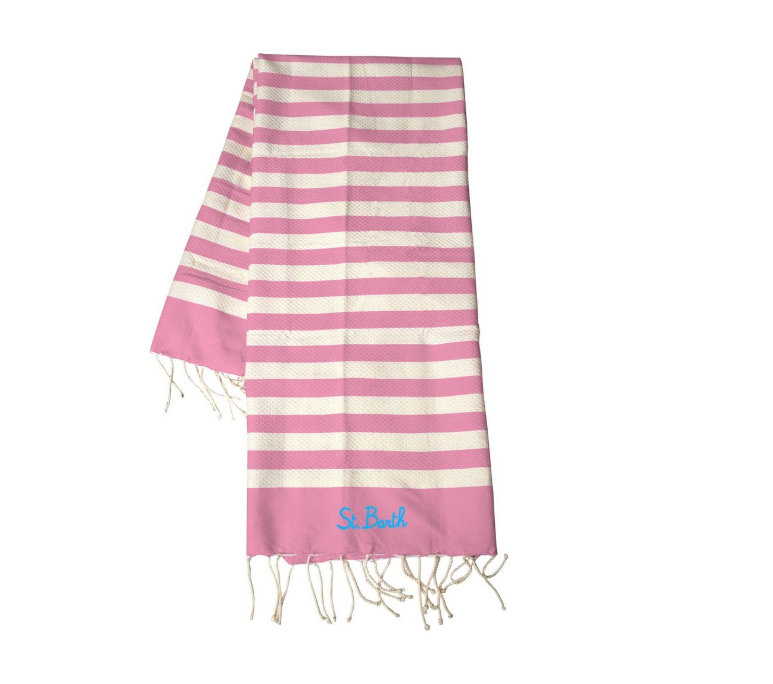 TELO MARE RIGHE ROSA