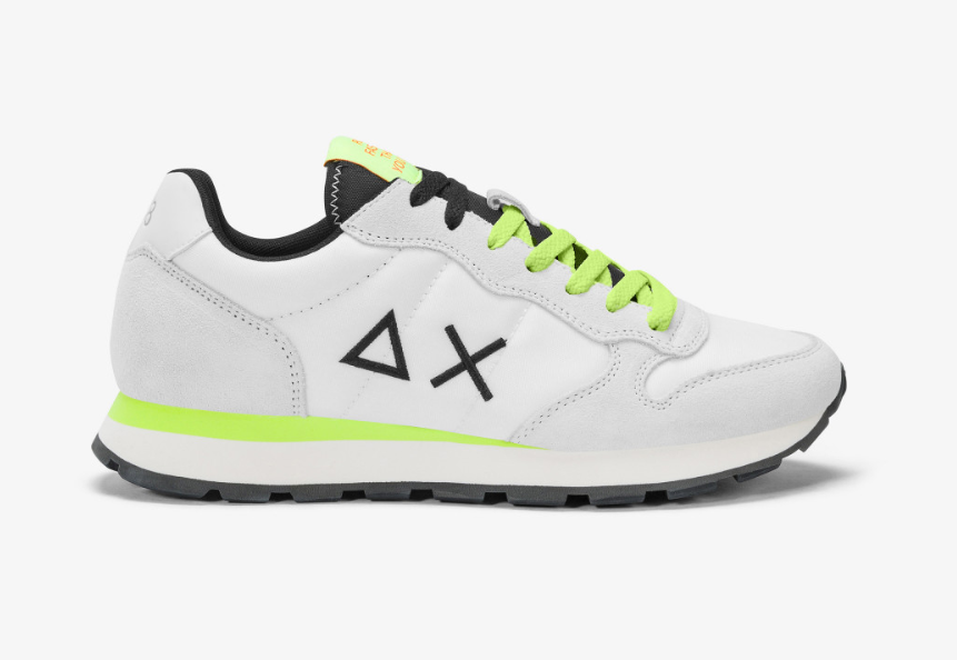 SNEAKERS IN TESSUTO E PELLE BIANCO