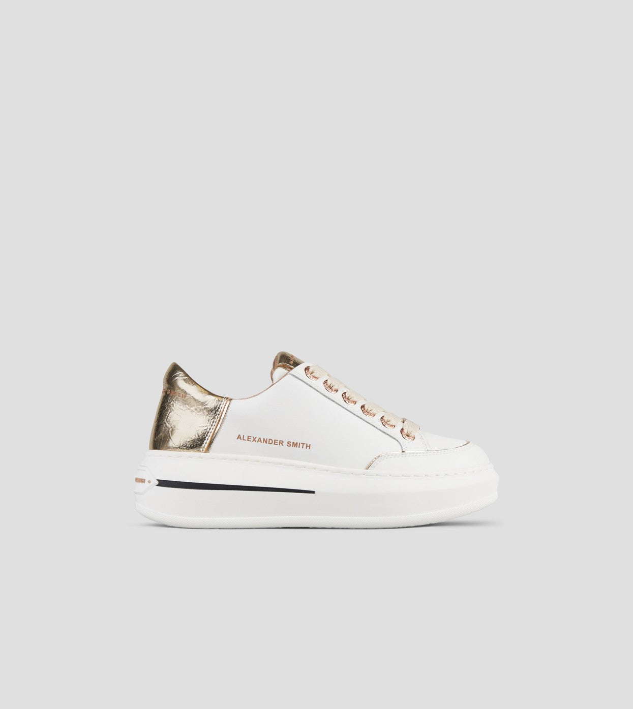 SNEAKERS IN PELLE WHITE GOLD