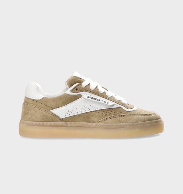 SNEAKERS IN PELLE SAND WHITE