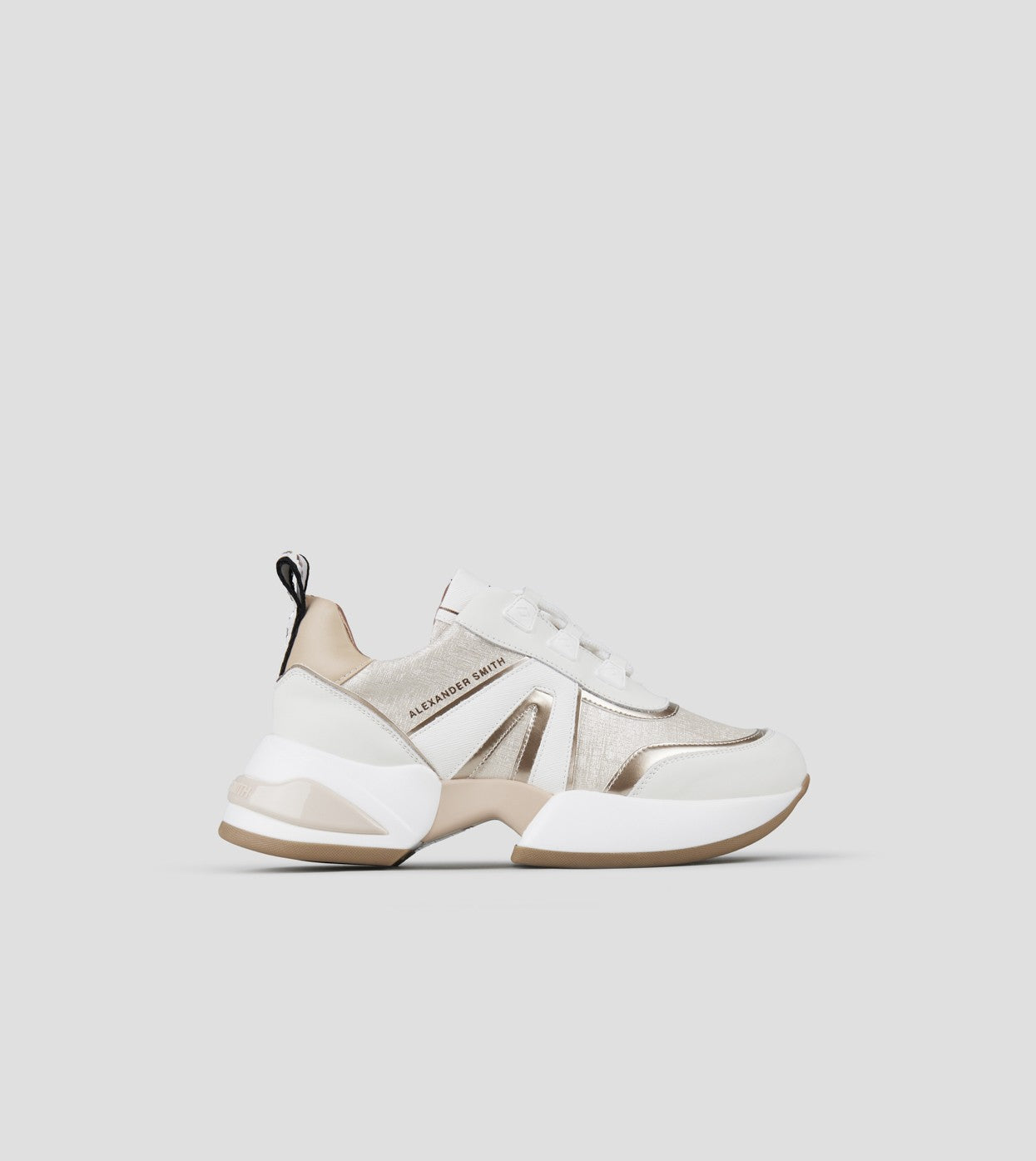 SNEAKERS IN PELLE IVORY GOLD