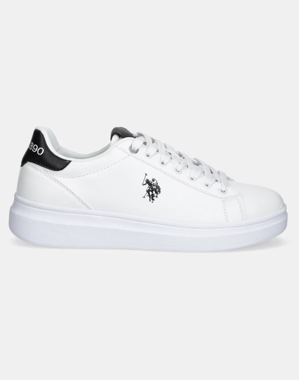 SNEAKERS IN PELLE WHITE BLACK