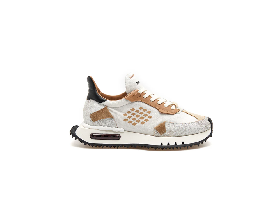 SNEAKERS IN TESSUTO E PELLE