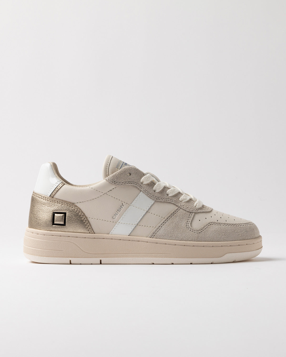 SNEAKERS IN PELLE WHITE PLATINUM
