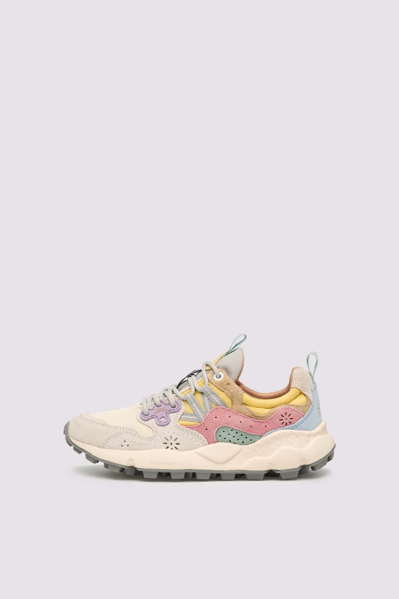 SNEAKERS IN TESSUTO E PELLE ROSE ROSE
