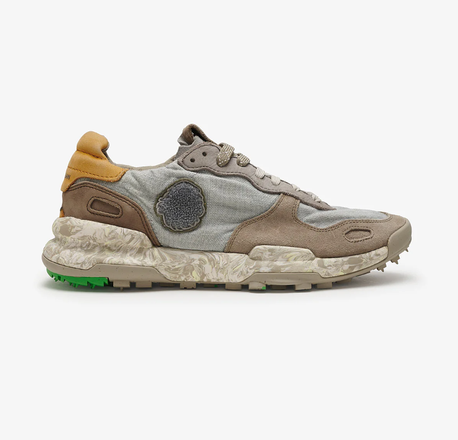 SNEAKERS IN TESSUTO E PELLE CONCRETE GREY
