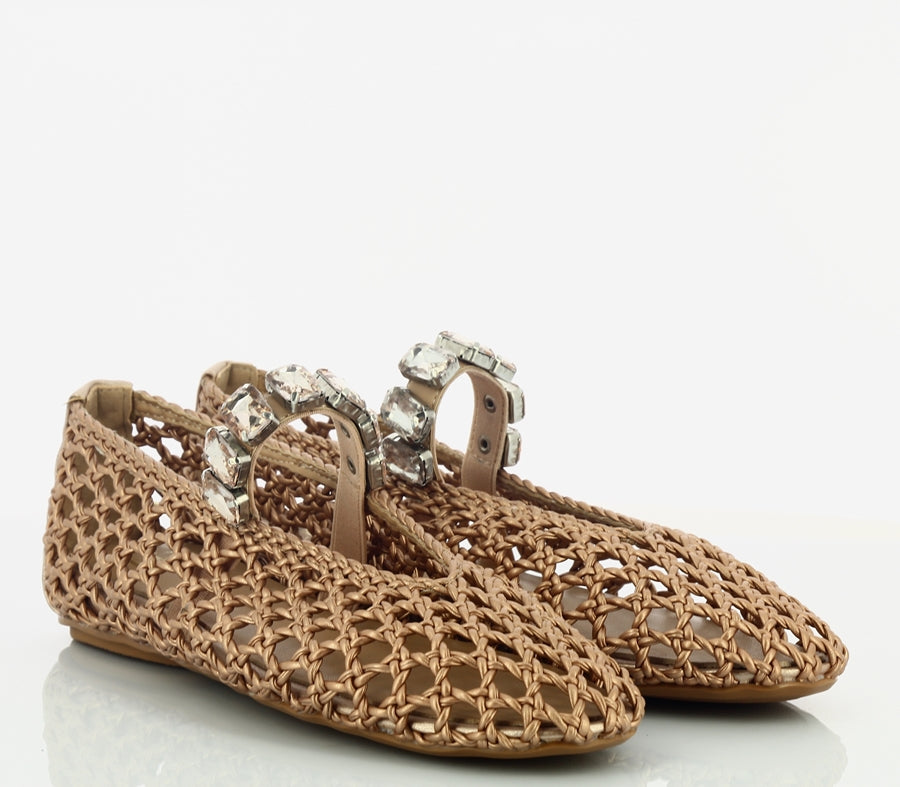 BALLERINA IN PELLE INTRECCIATA - CALZATURE - Due Piedi